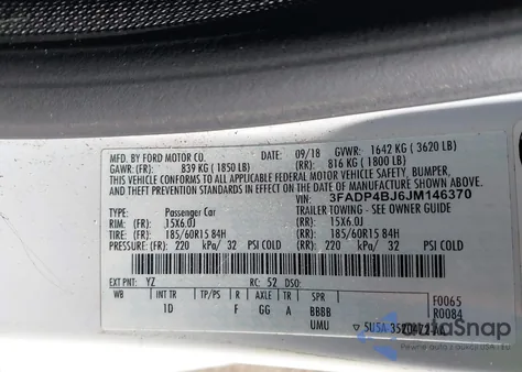 2018 Ford Fiesta Se from USA, damaged, VIN 3FADP4BJ6JM146370